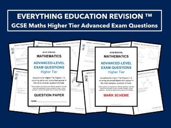 GCSE EDEXCEL Mathematics (9-1) Higher Tier Advanced Difficulty Exam Questions Paper and Mark Scheme