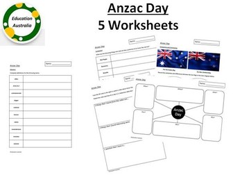 Anzac Day - 5 Worksheets