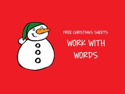 Free Christmas Sheets - Work With Words