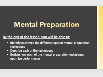 GCSE PE - Mental Preparation