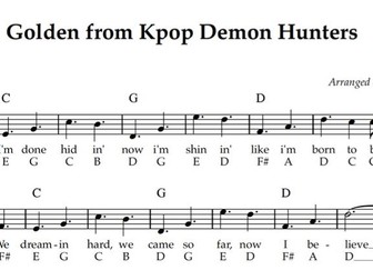 Golden Kpop Demon Hunters Piano Lead Sheet