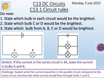 AQA AS PHYSICS C13 DC CIRCUITS (FULL CHAPTER SLIDES)