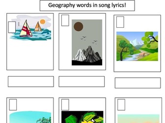 Geographical landscapes and song lyrics  Listening and matching geography vocabulary  lesson warmer.