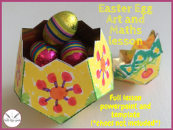 Easter Egg Art and Maths lesson: spring themed decorated egg net!