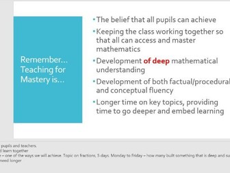 Staff Introduction to Mastery Maths or White Rose Maths PowerPoint PPT