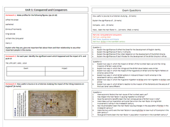 AQA GCSE History homework booklet: Britain: Migration, Empires and the People. c.790-Present Day