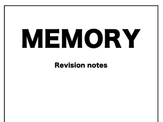 Memory AQA A-Level Psychology Notes