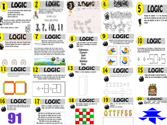 Critical thinking: 20 Logic Puzzles 1-20 - The complete set bundle! 68% saving!!