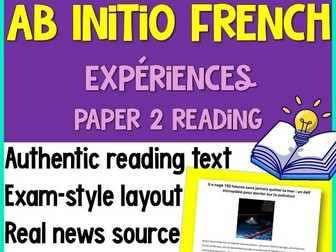 IB French Ab Initio Reading | Sport | Identities | Experiences | Test Prep