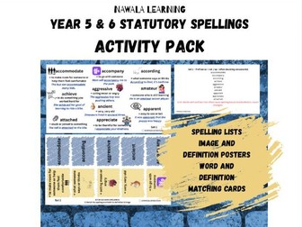 Year 5 &  6 Statutory Spellings Activity Pack