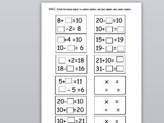 Missing number problems - Year 2 Inverse addition and Subtraction