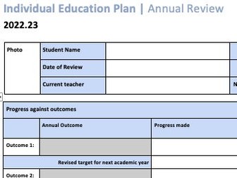 Individual Education Plan: Review documents