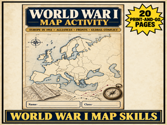World War One Map Activity Workbook | KS3 & GCSE History Worksheets