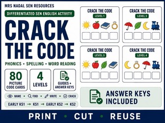 Crack the Code Phonics & Spelling Activity | 80 Differentiated SEN Cards
