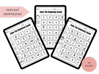 Color the Beginning Sound Worksheets