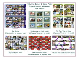 Prepositions of Movement with Photos 6 Board Game Bundle