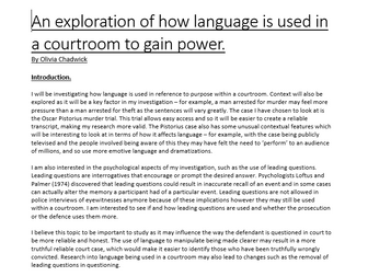 A* A-Level English Language Investigation Coursework