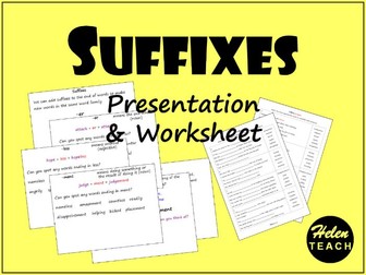 Suffixes Presentation & Worksheet With Answers