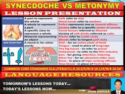 synecdoche vs metonymy lesson presentation by john421969 teaching