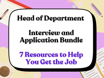 Head of Department - Curriculum Lead Interview and Application Bundle