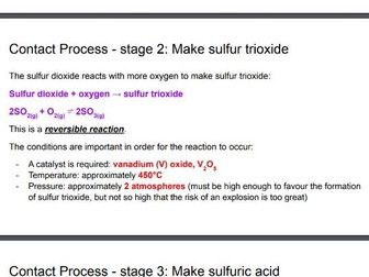 CIE IGCSE Coordinated Sciences C12: Sulfur