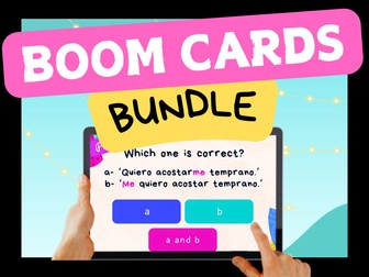 Spanish Boom Cards Bundle A1 Basics | Interactive Activity | Digital Task Boom Cards