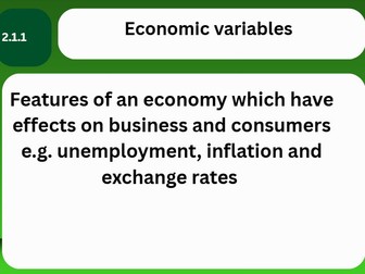 Business A Level Theme 2 key terms cards - Edexcel