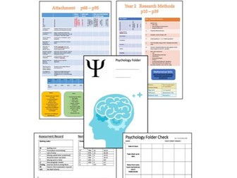 AQA A Level Psychology Student Folder File Documents Trackers Topic Planner