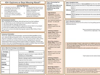Q4 Explorers or Boys iGCSE Edexcel English Lang