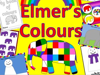 Elmer's Colours resource pack- display, games, activities