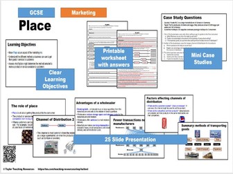 Place - Marketing Mix - GCSE Business Studies-Marketing- Full Lesson