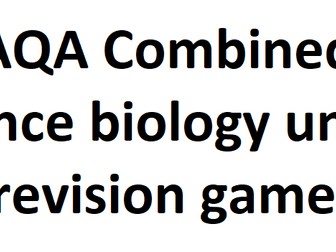 AQA Combined Science Biology Unit 3 Biological responses revision games cards