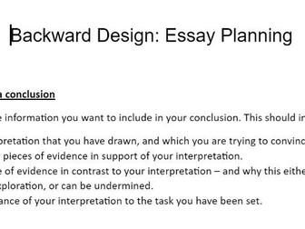 Backward Planning: Essays