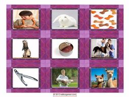 Pets & Pet Care Cards 4 Pages = 36 Cards