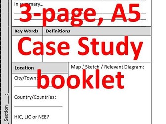 Geography Case Study Template (GCSE)