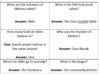 Sikhism key fact cards