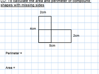 Area and perimeter of compound shapes Year 6