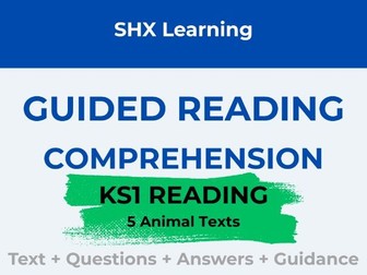 KS1 Guided Reading Comprehension Pack – 5 Animal Texts with Questions and Answers