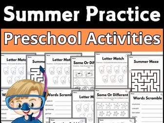 Preschool End of Year Phonics Review| Jolly Summer Rhyming & Color by Letter