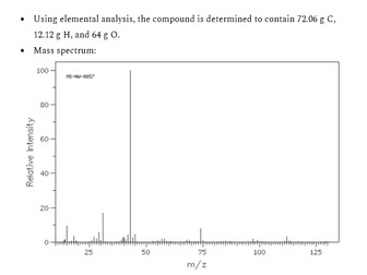 Identifying an unknown  compound using spectroscopy (questions and detailed answer)