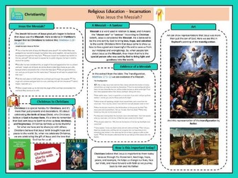 Knowledge Organiser RE Was Jesus the Messiah? Incarnation