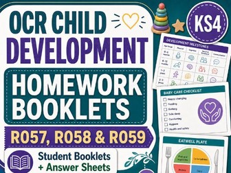 Child Development Homework Booklets | R057, R058 and R059 | Student Booklets and Answer Sheets