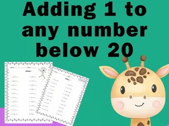 Adding 1 to Any Number Below 20 for kindergarten and 1st-grade