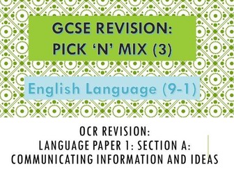 OCR Pick 'n' Mix Revision Paper: Language Paper 1: Section A