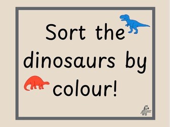 Sort the Dinosaurs by Colour | EYFS Colour Sorting Activity