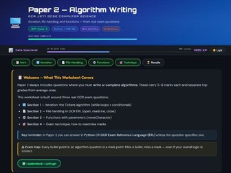 Paper 2 -  Algorithm Writing
