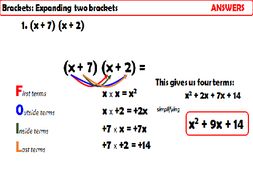 Expanding Brackets - FOIL method by jchowell | Teaching Resources