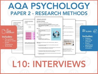 L10: Self Report (Interviews) - Research Methods - AQA Psychology