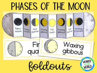Phases of the moon foldable sequencing activity - Northern Hemisphere version