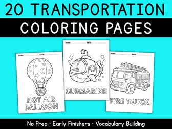 Transportation Coloring Pages | Vehicle Vocabulary